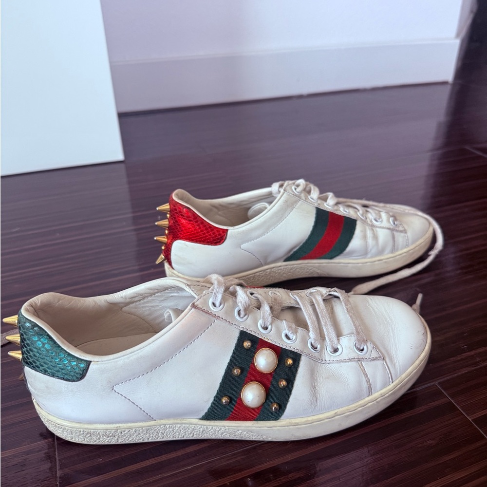 Gucci Ace Sneakers with pearl & spikes